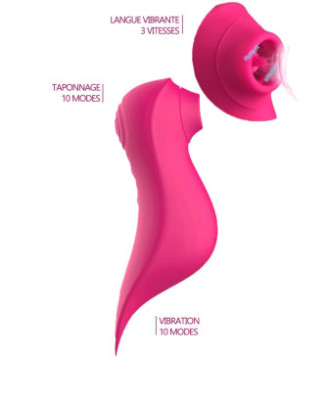 Le vibromasseur stimulateur Fuschia 3 en 1 
